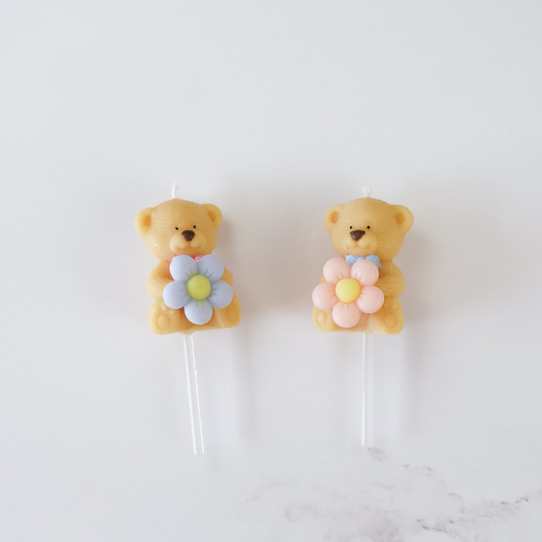 flower bear birthday candles