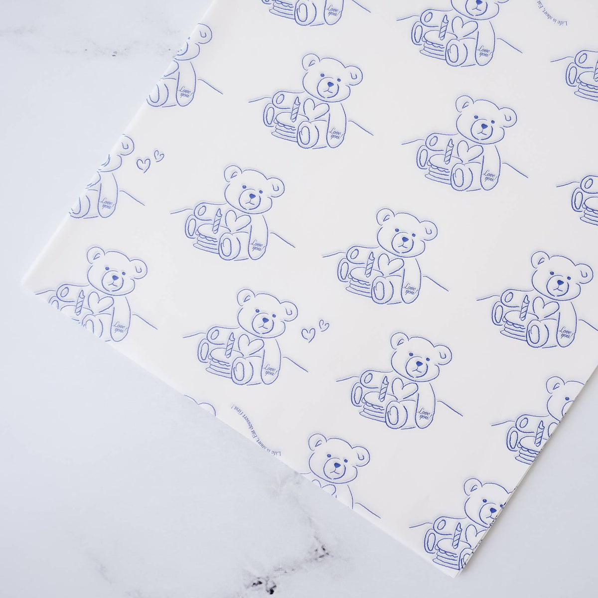 blue bear food wrapping paper