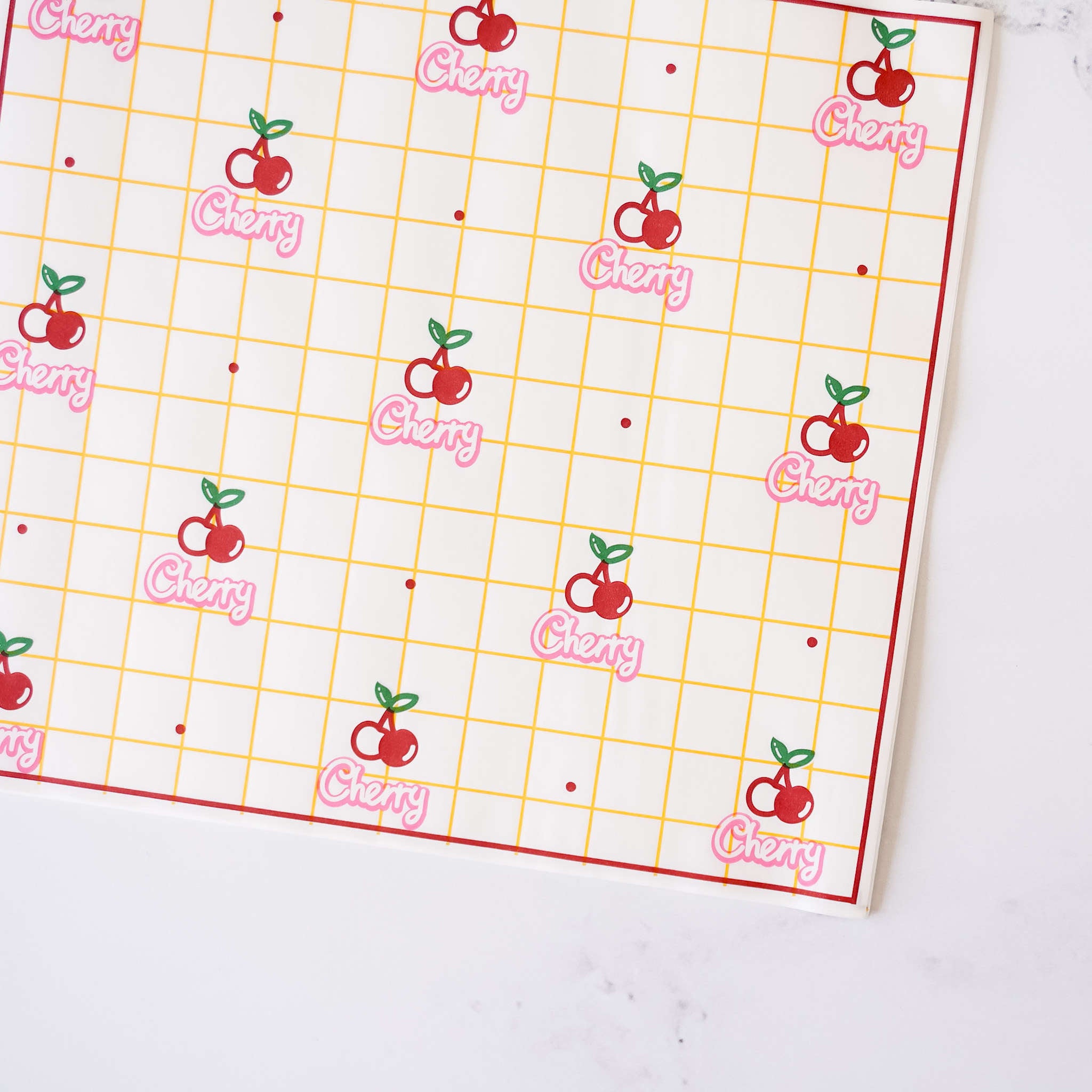 red cherry printed deli paper