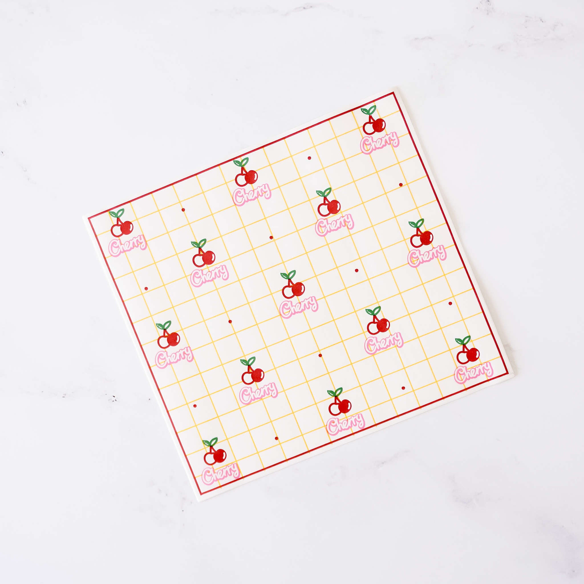 red cherry printed deli paper