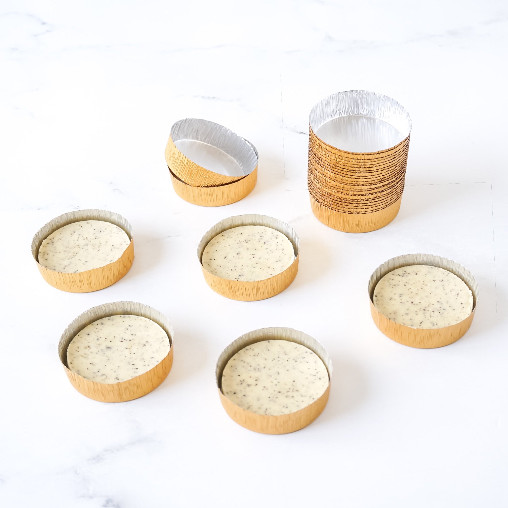 galette bretonne mold, gold aluminum foil liners