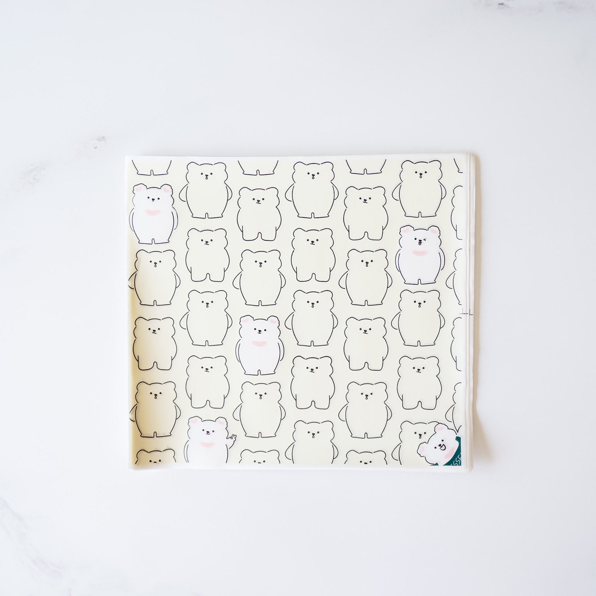 ivory bear printed deli paper