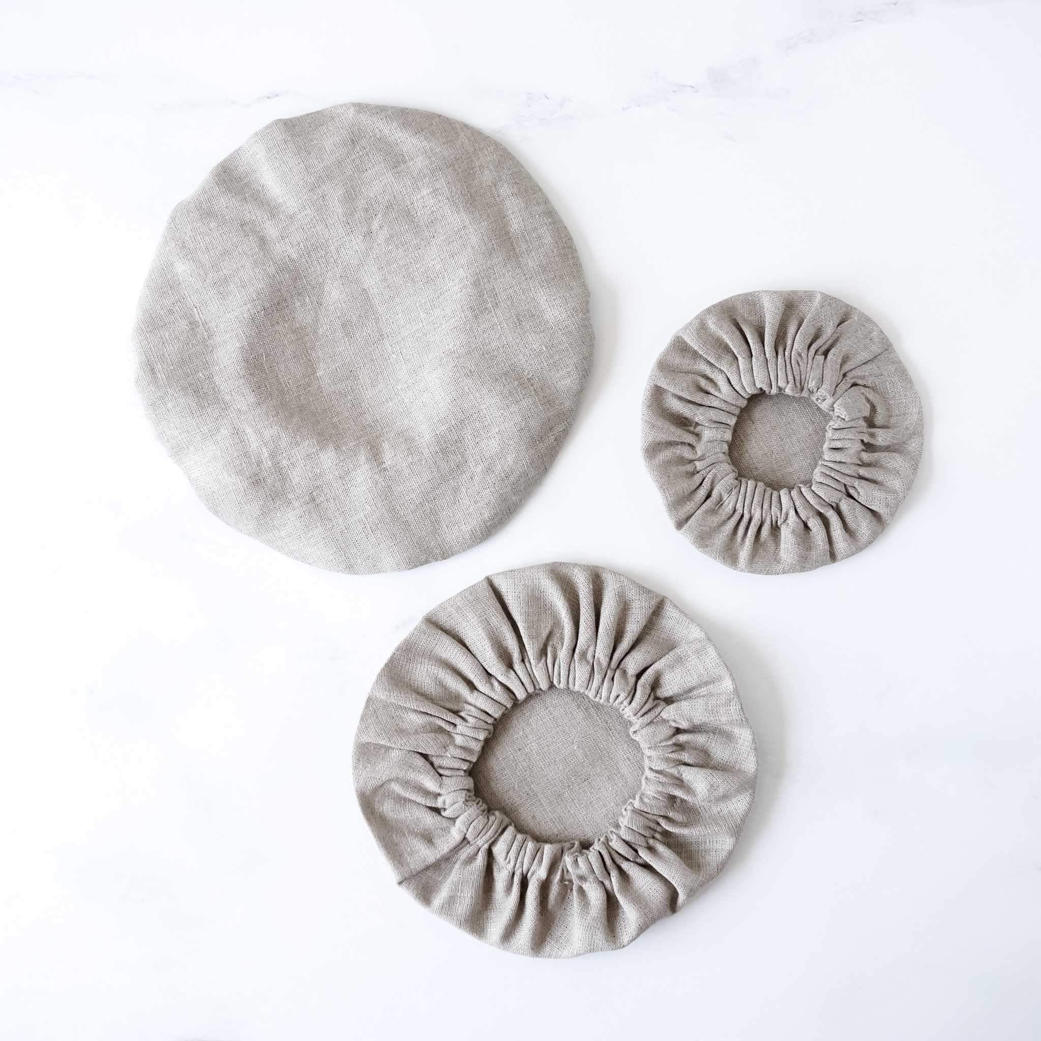 linen bowl covers, natural linen dish covers