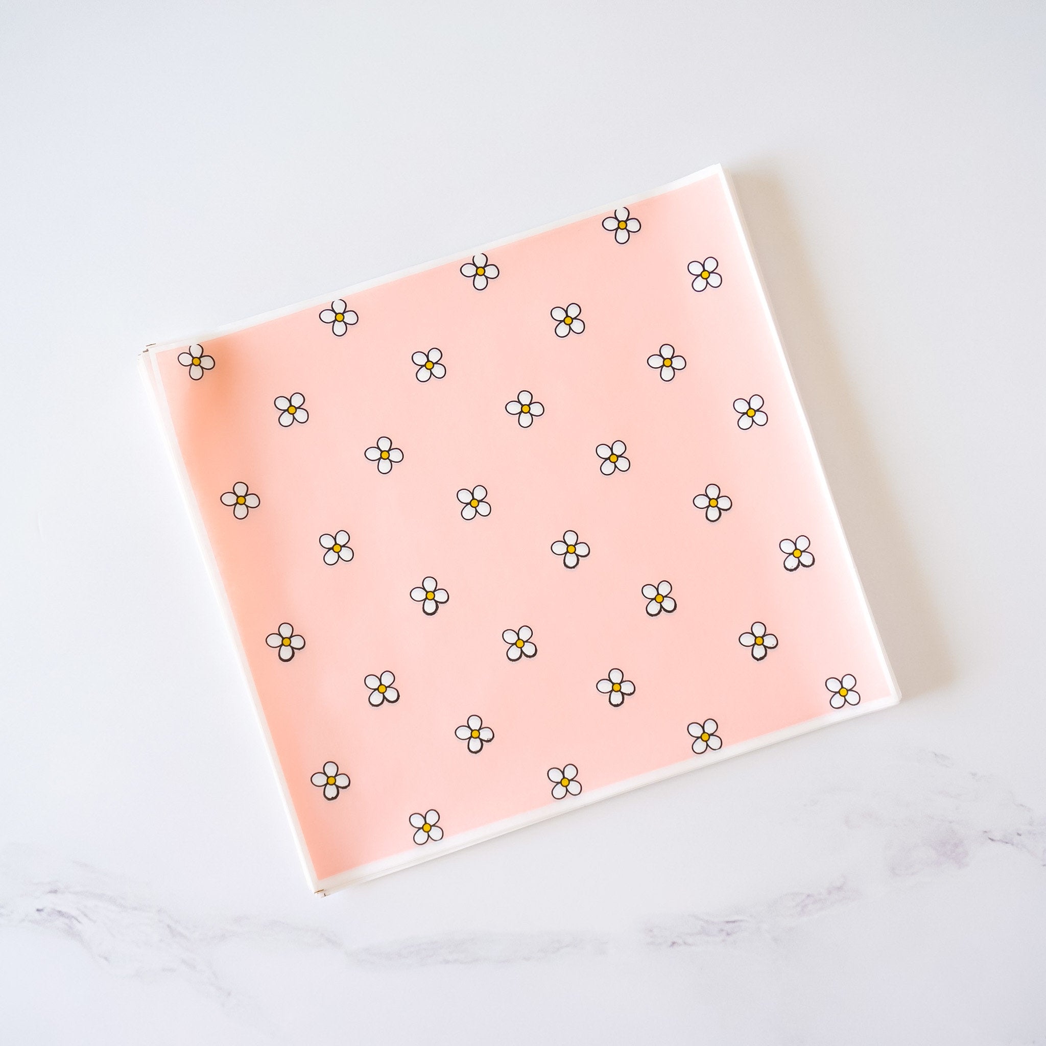 pink daisy parchment paper
