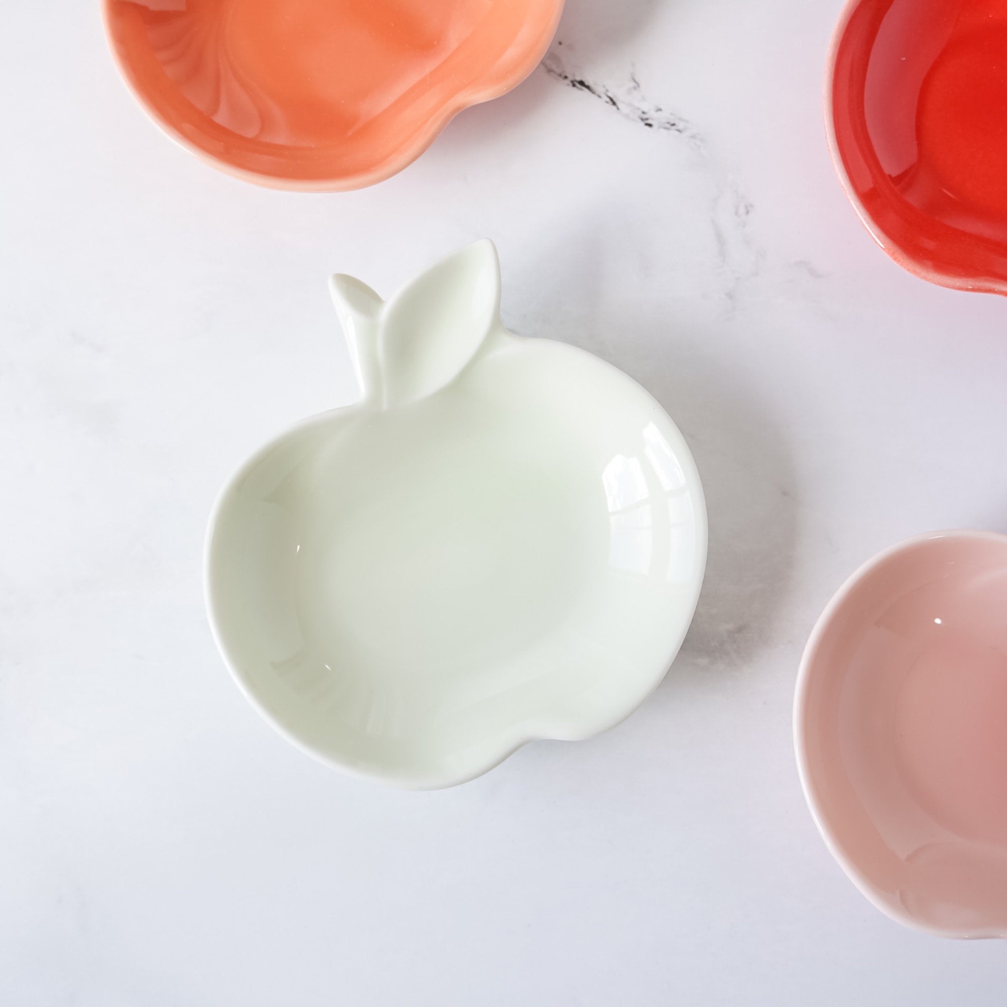 porcelain apple plate in pale green