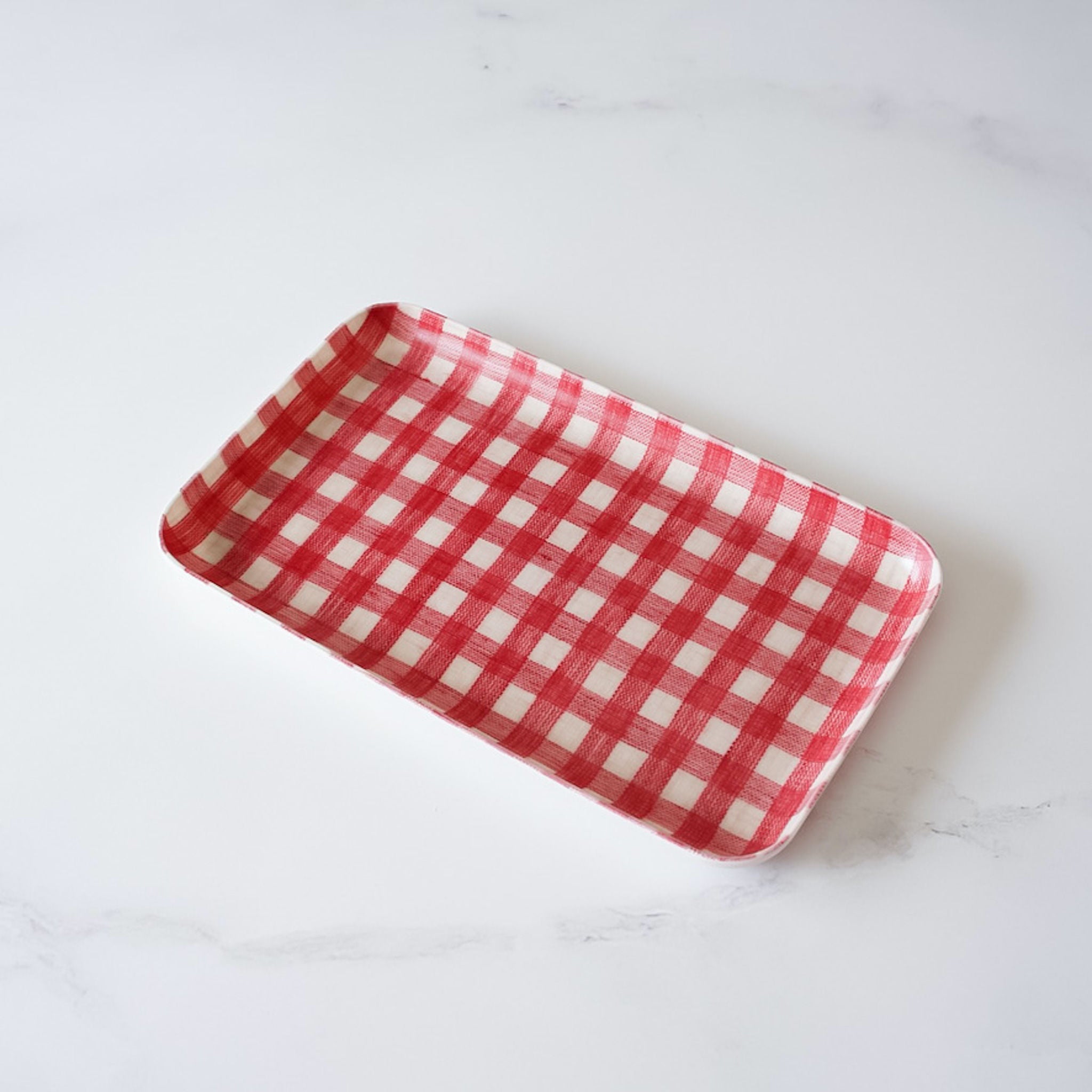 red check tray