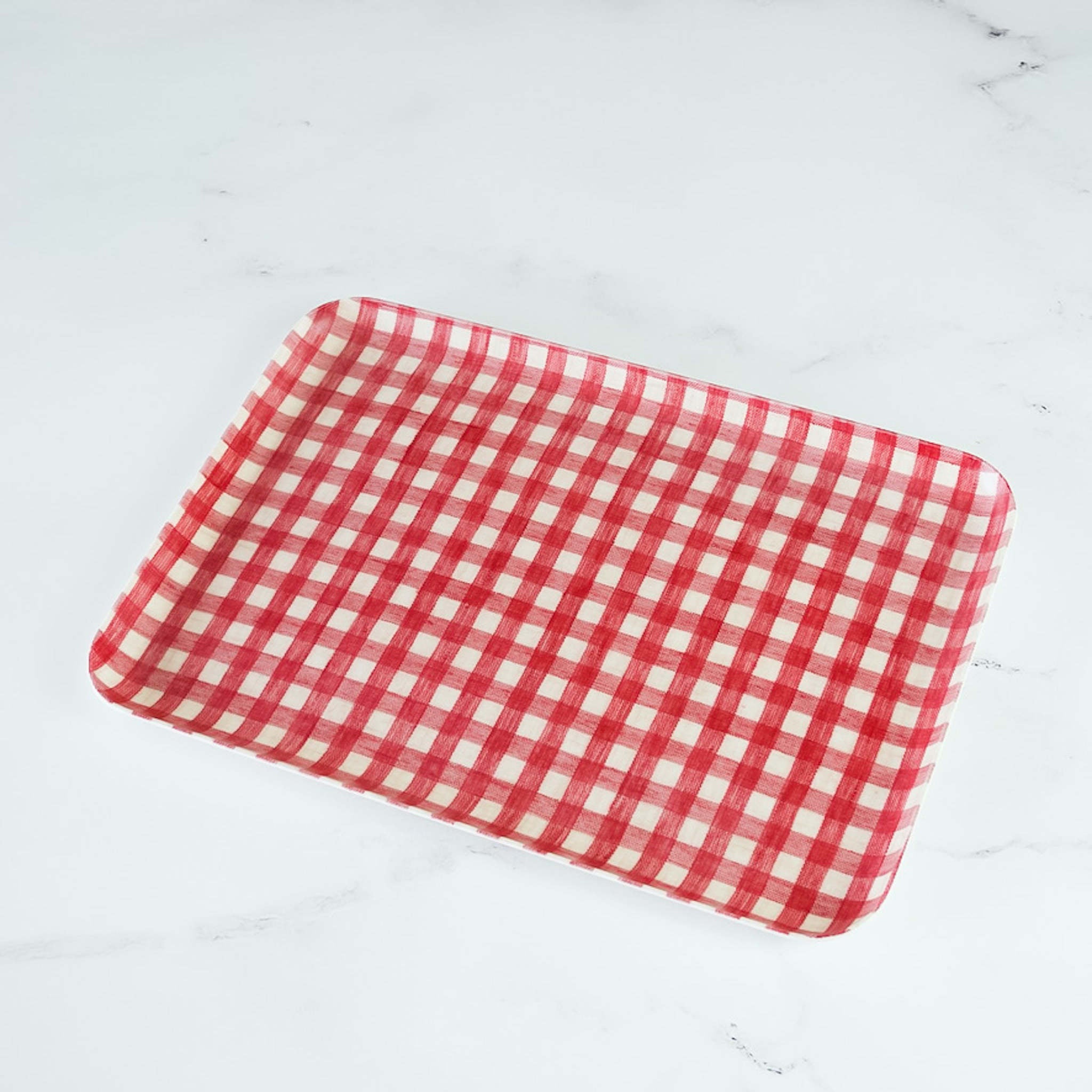 red serving tray