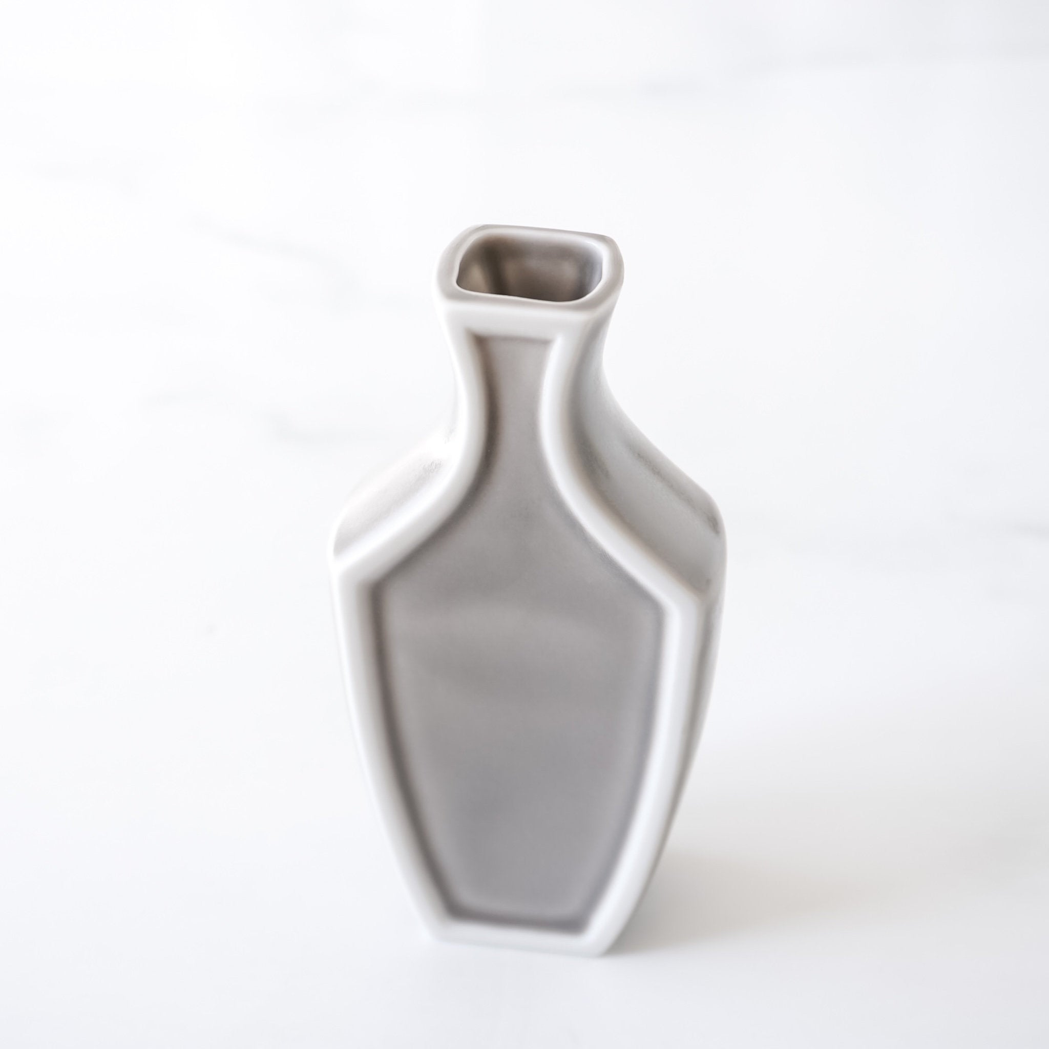 small ceramic vase in gray