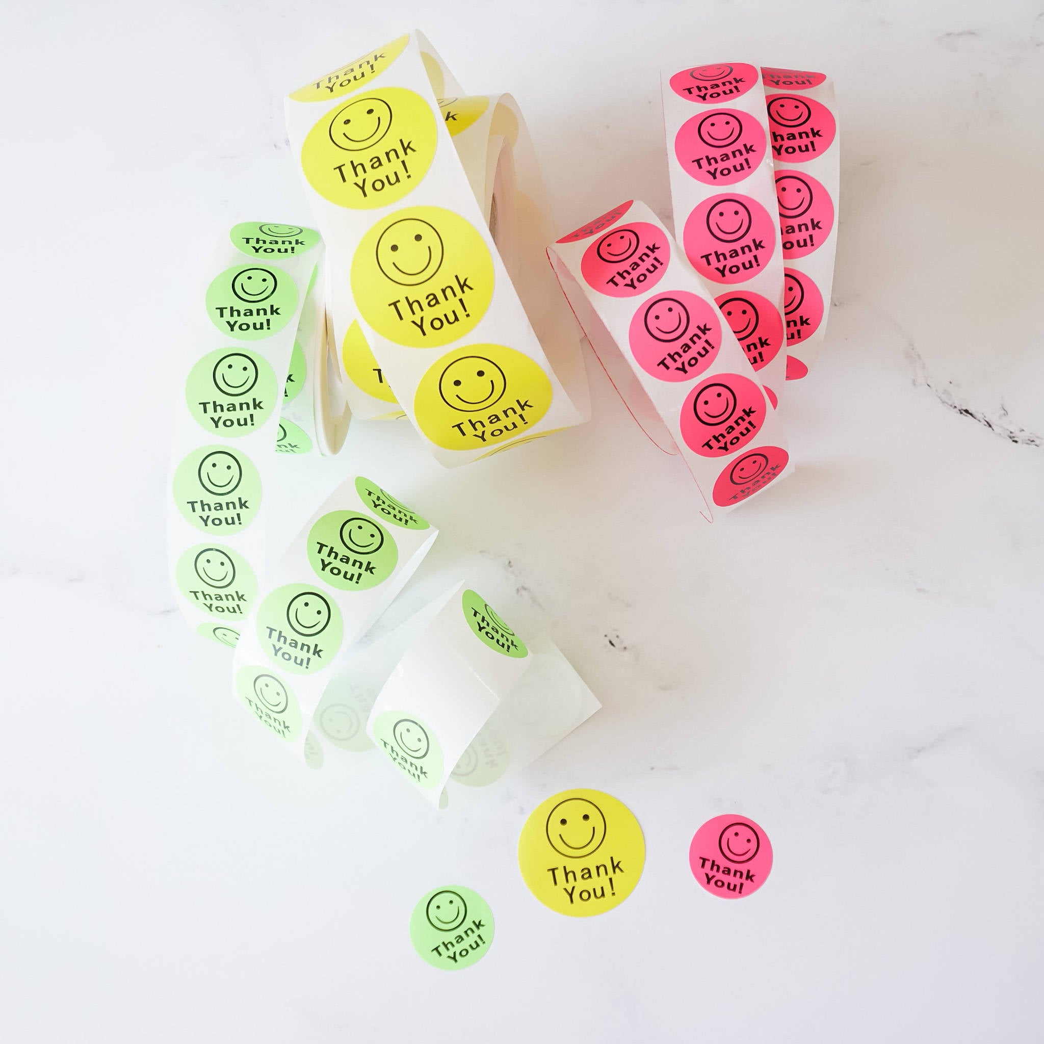 smiley thank you stickers