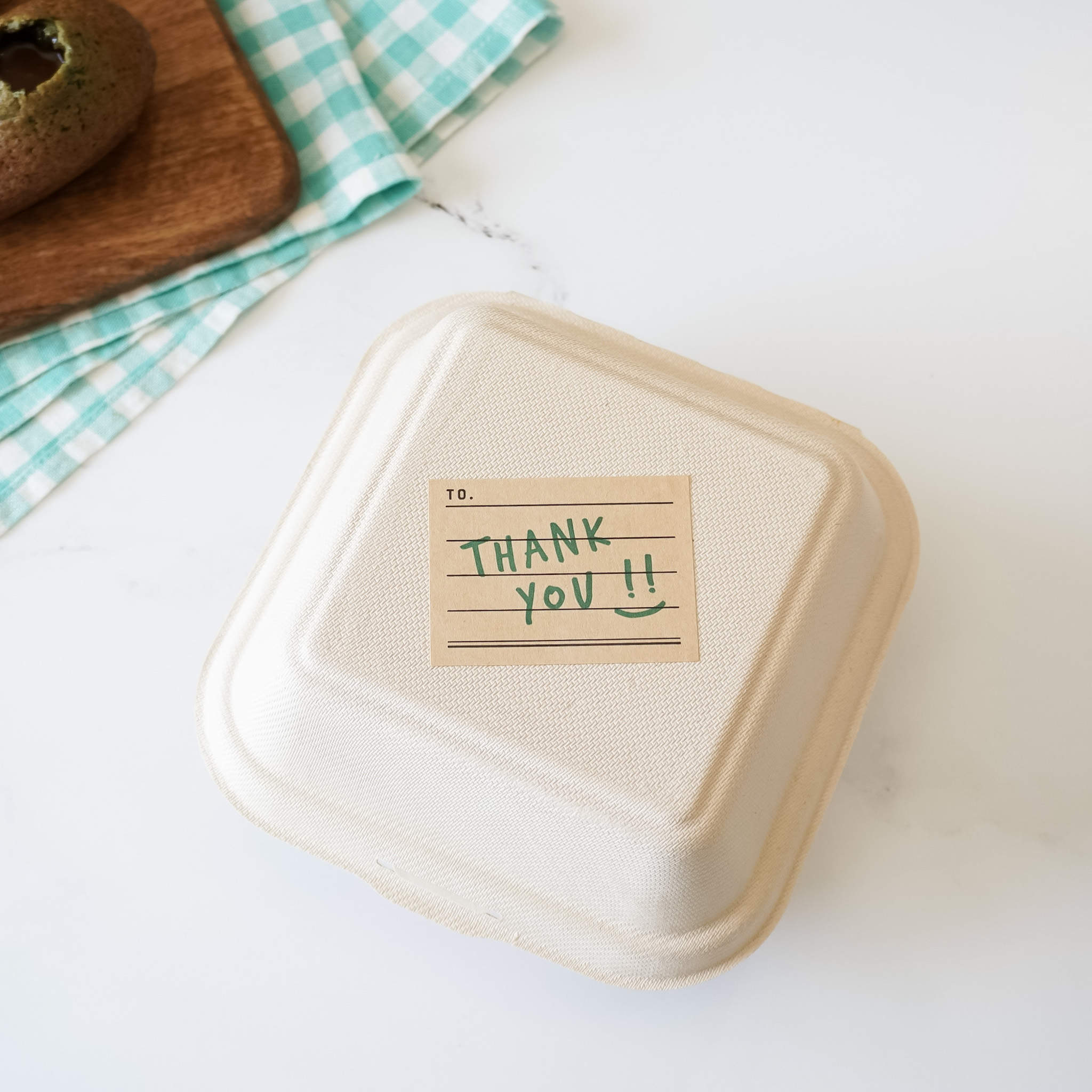 kraft paper thank you sticker