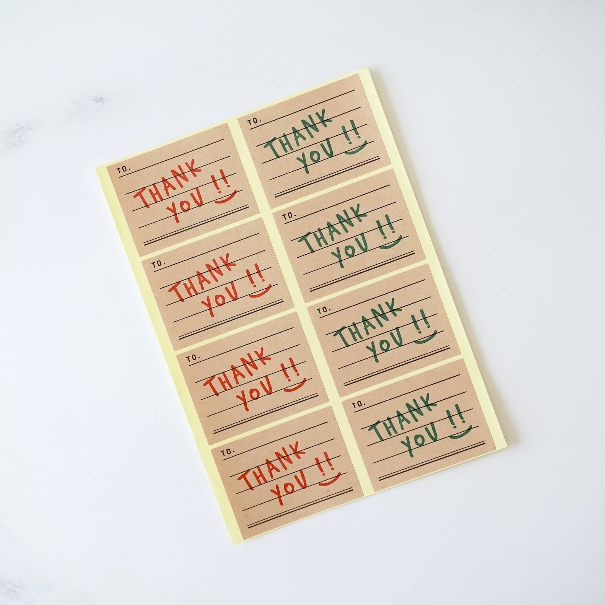 thank you stickers in kraft