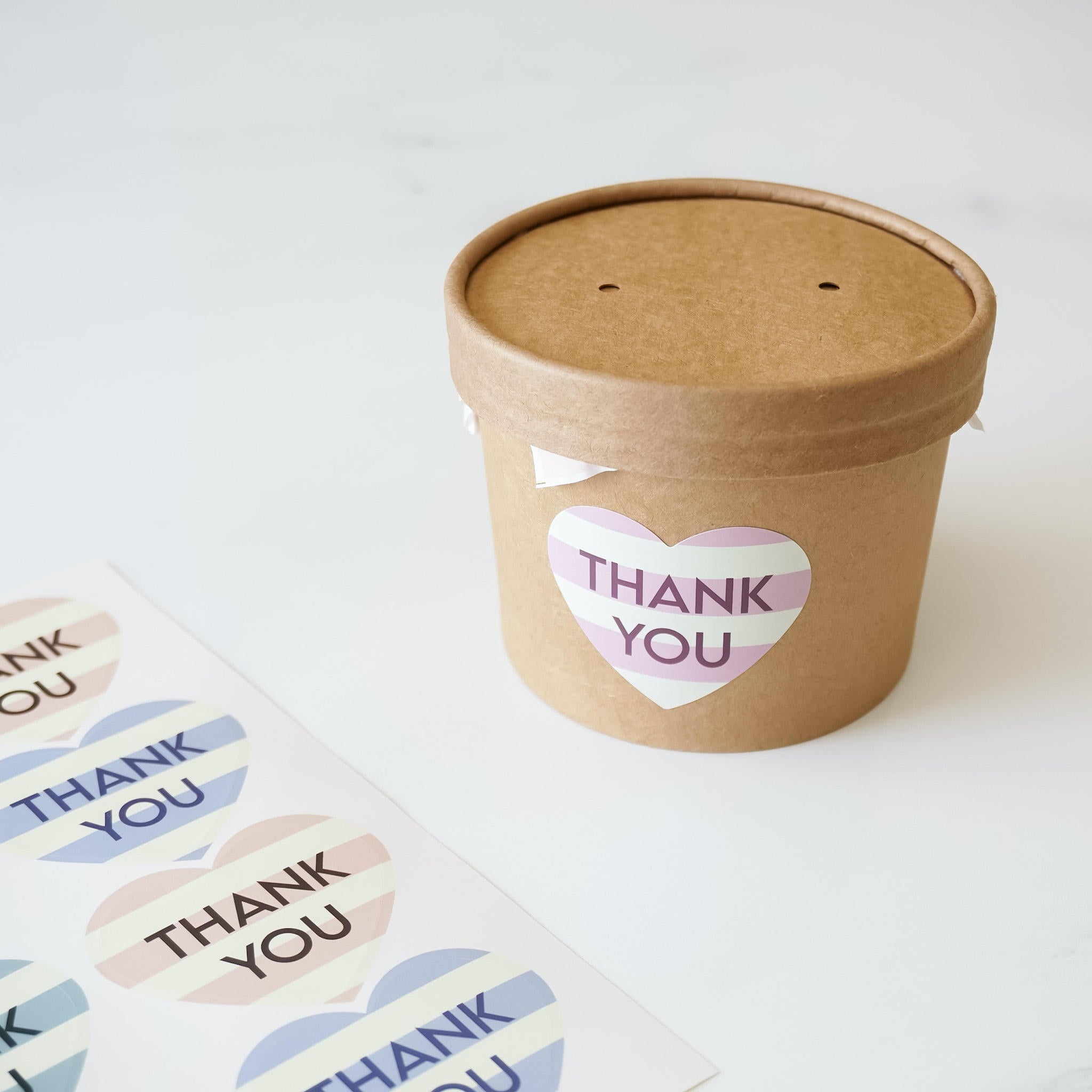 thank you sticker on a cookie box