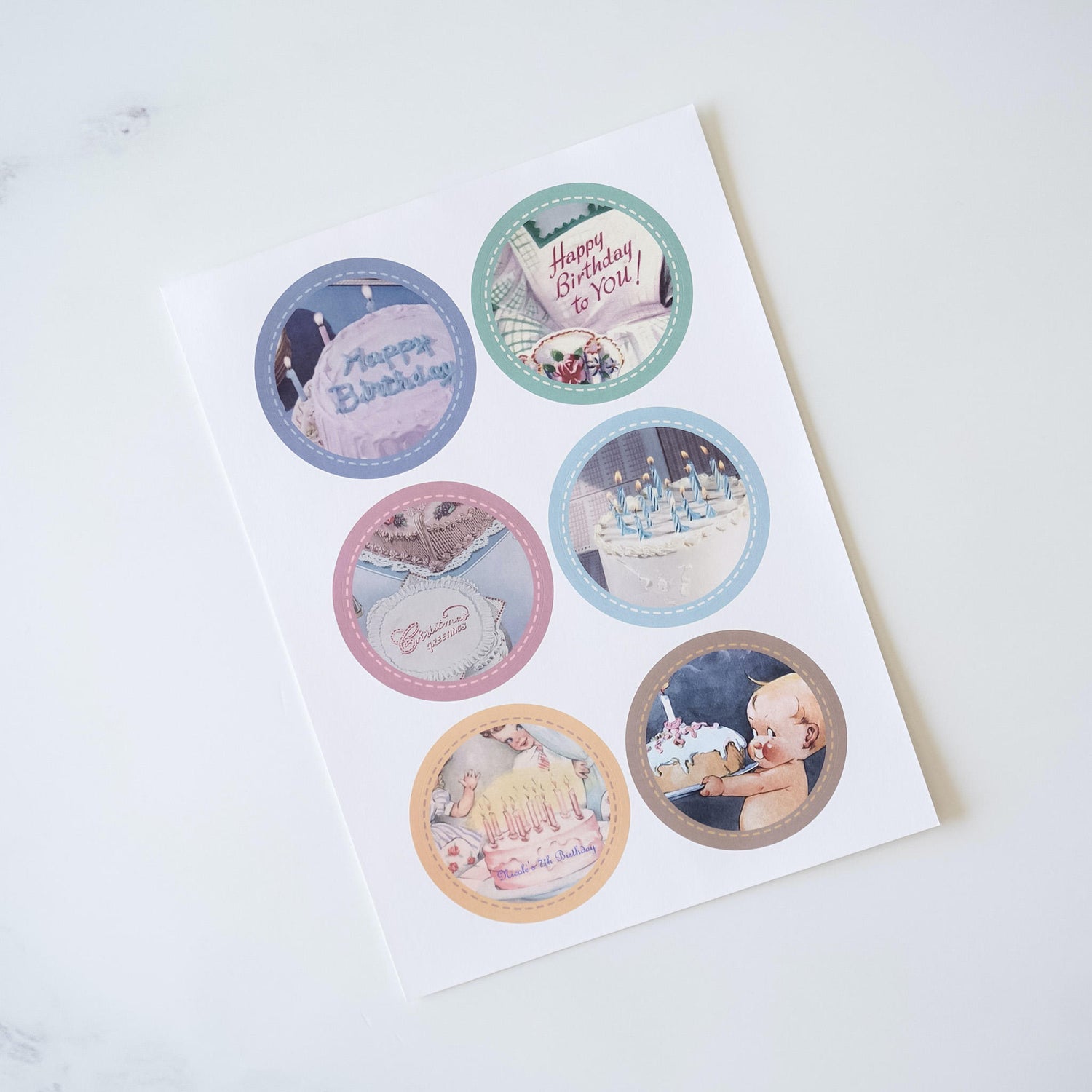 happy birthday sticker sheet