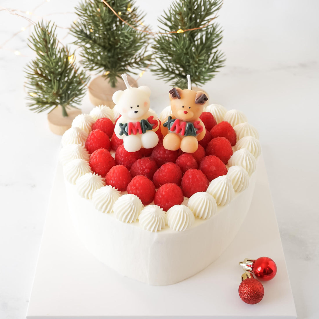 Christmas Bear Cake Candle Toppers