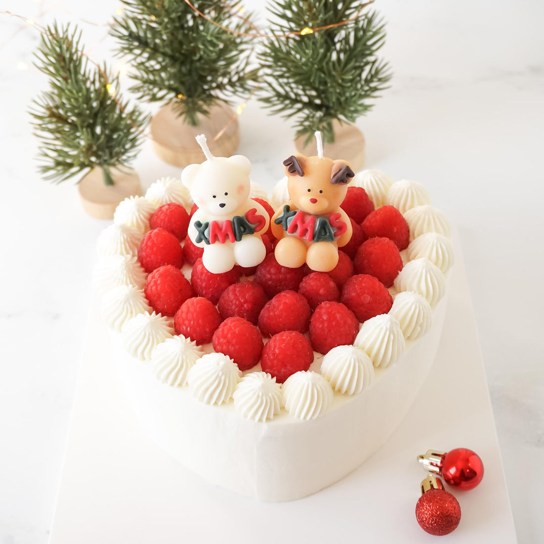 Christmas Bear Cake Candle Toppers