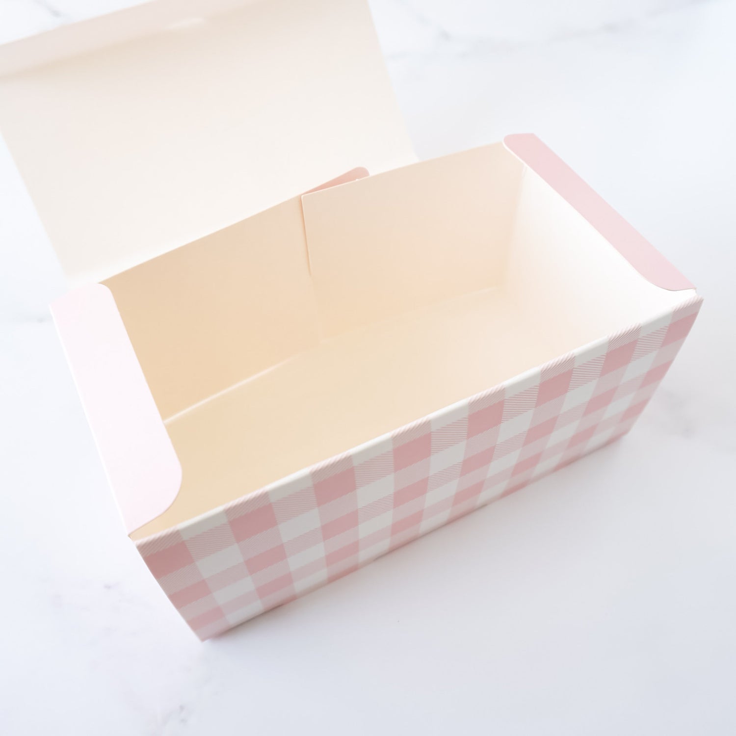 pink gingham cookie box