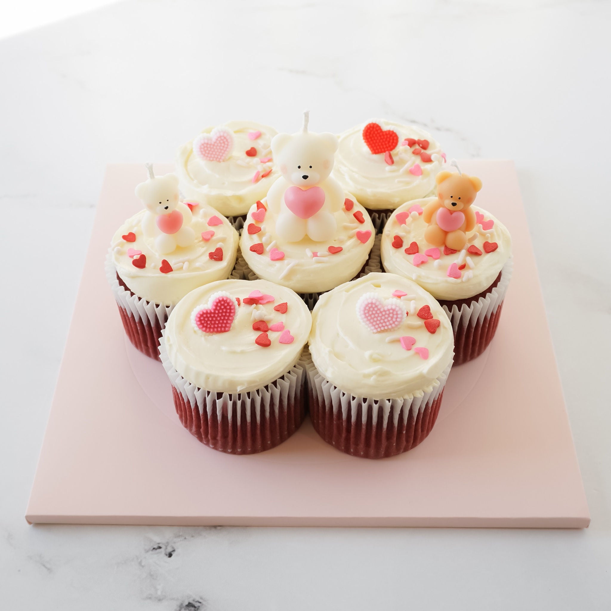 birthday cake candles in white and beige