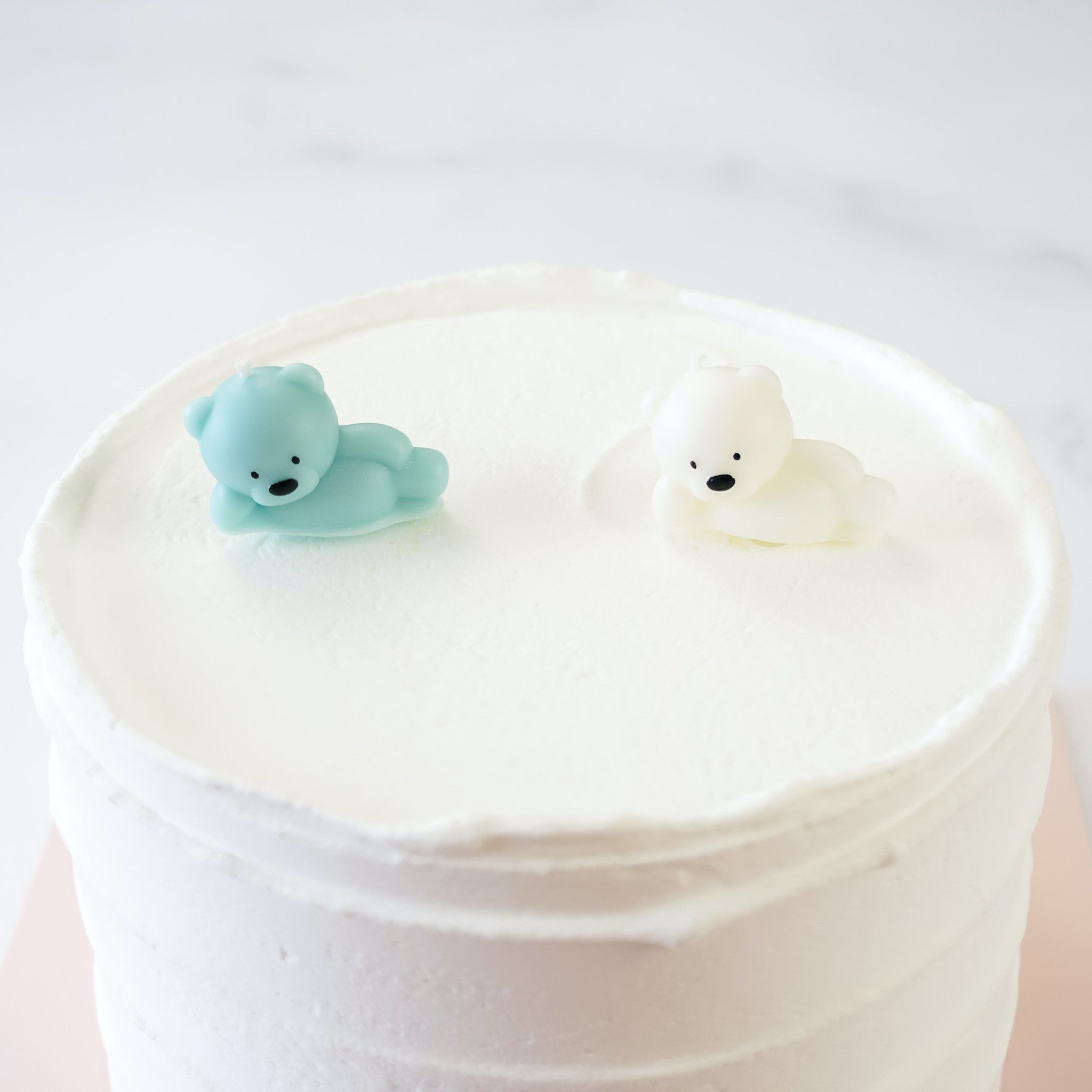 birthday cake candles in white and mint