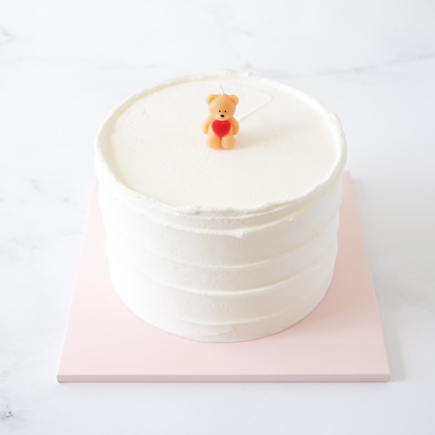 birthday candle, red heart bear in beige