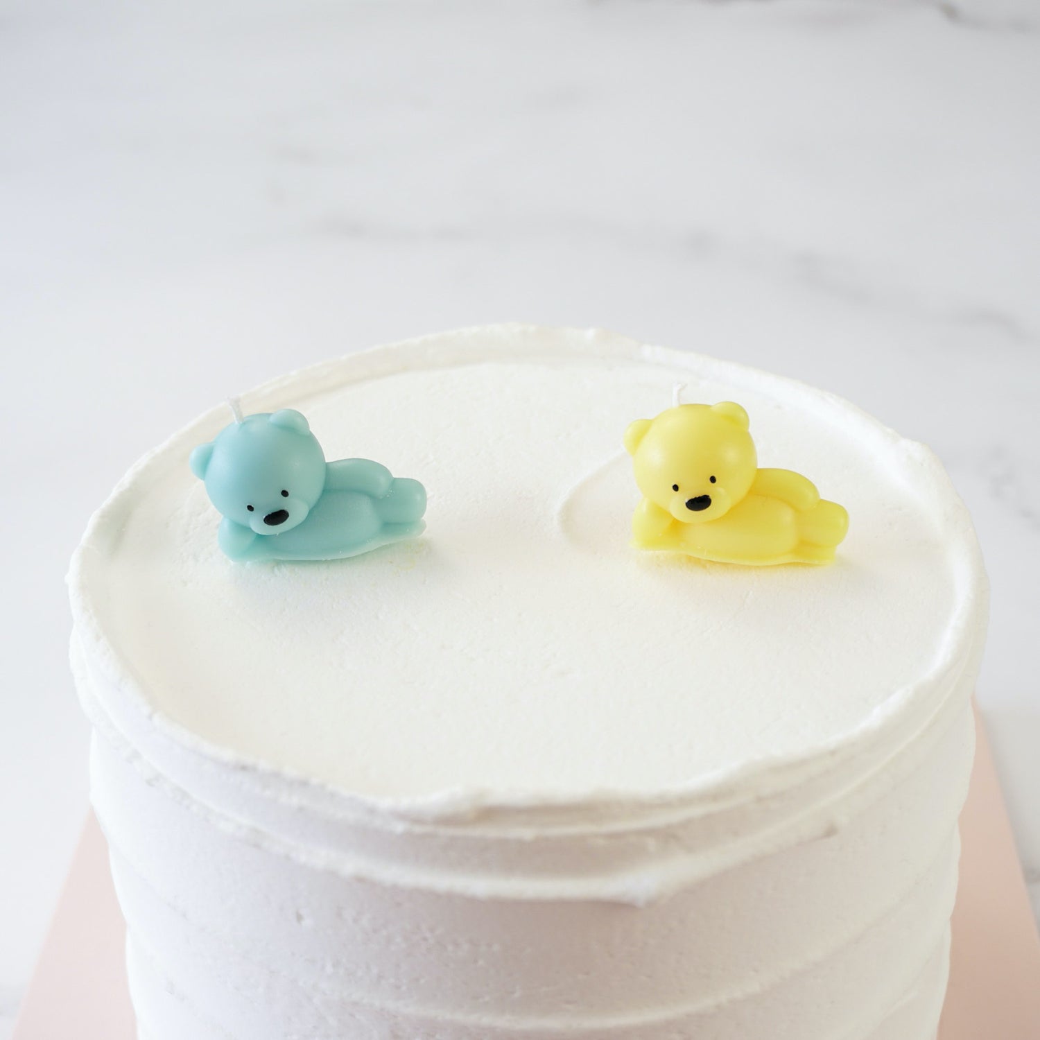 birthday cake candles in mint and yellow