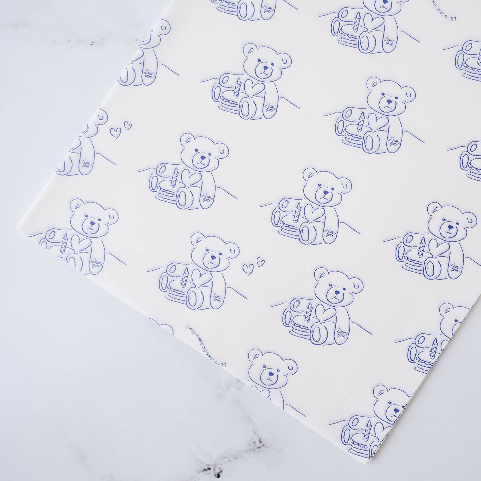 blue bear food wrapping paper