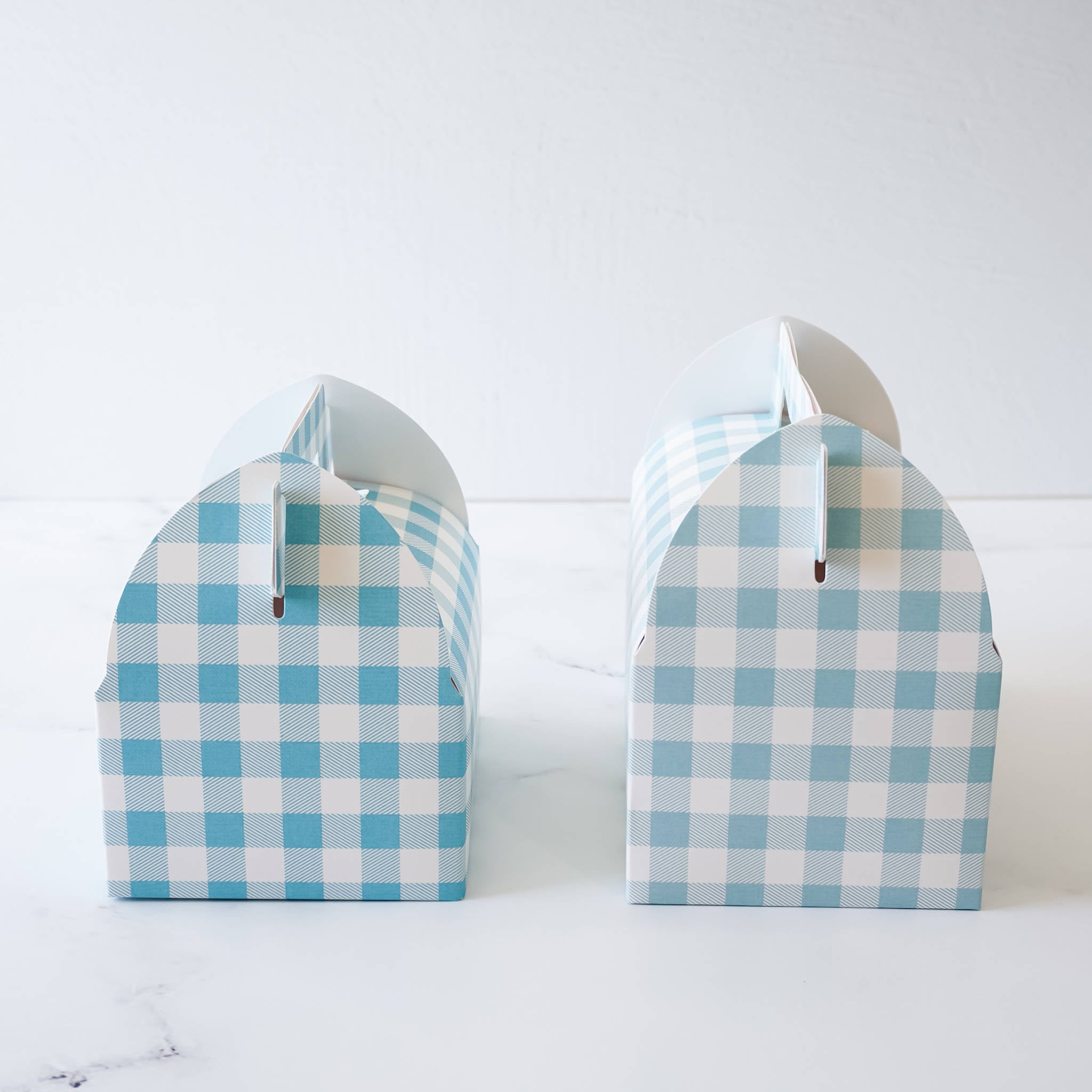 blue gingham treat boxes