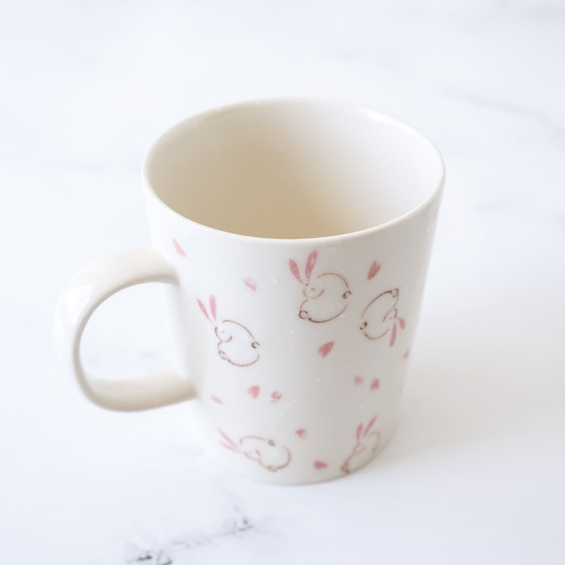 bouncing bunny coffee mug in pink