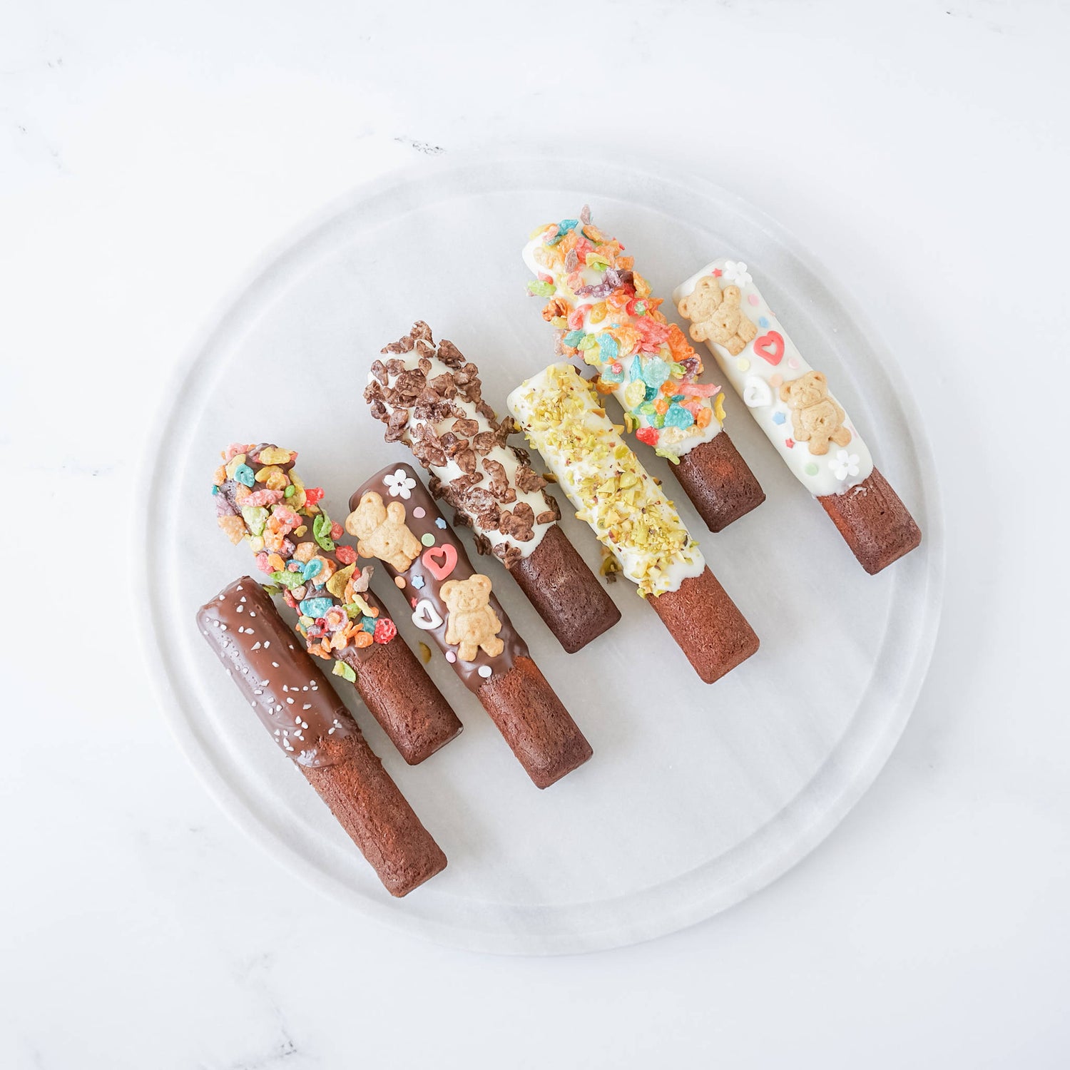 chocolate dipped financiers