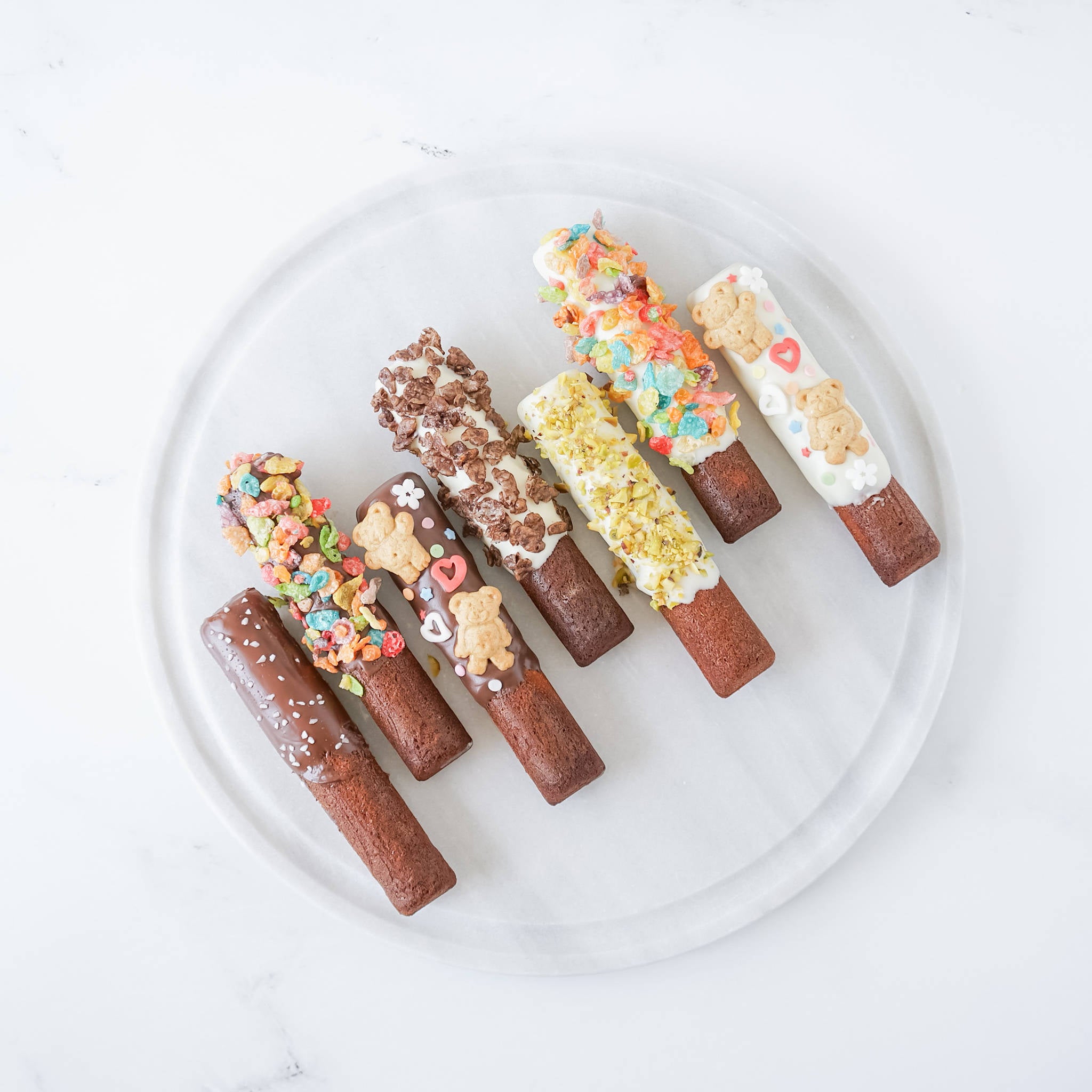 chocolate dipped financiers
