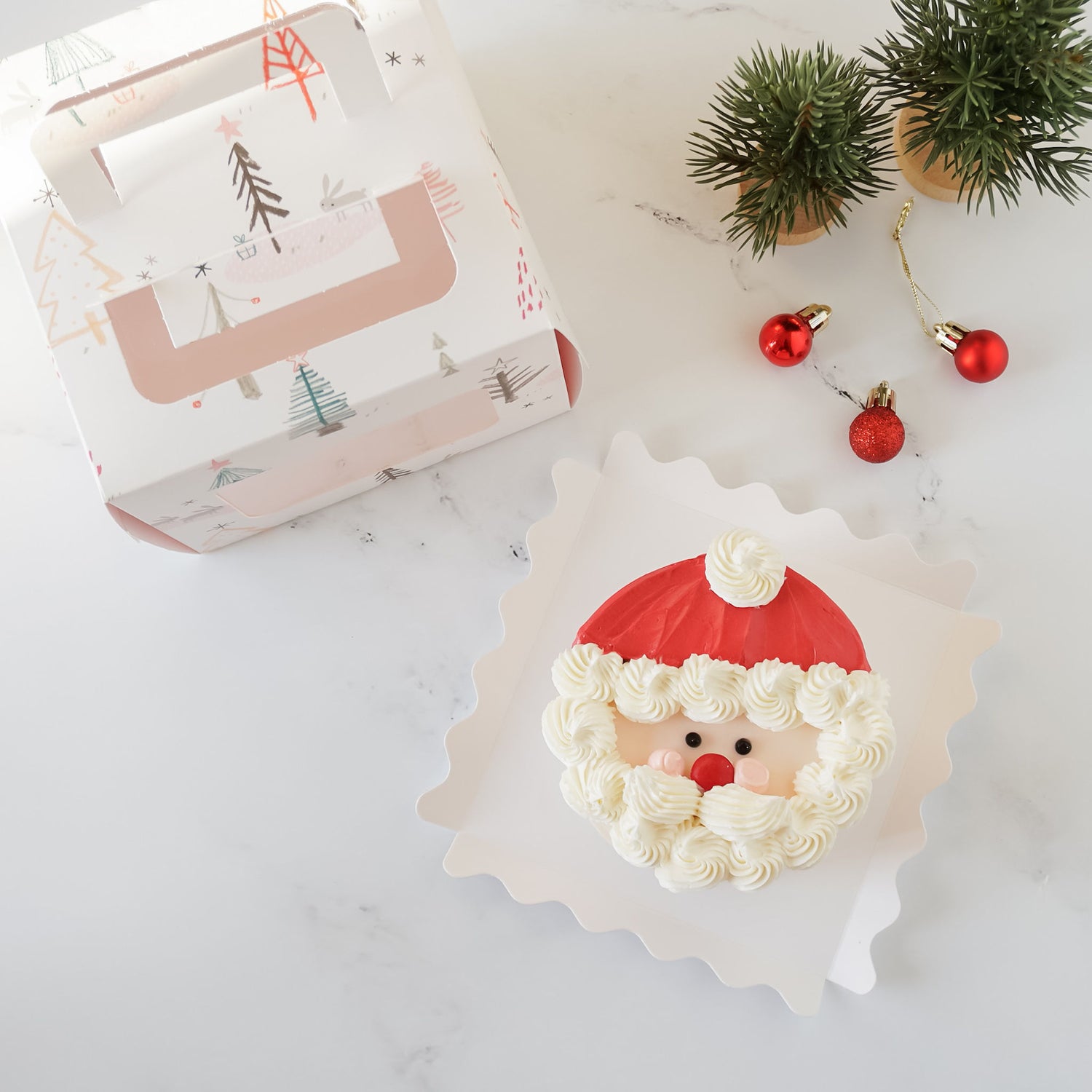 Santa cake, Christmas cake box
