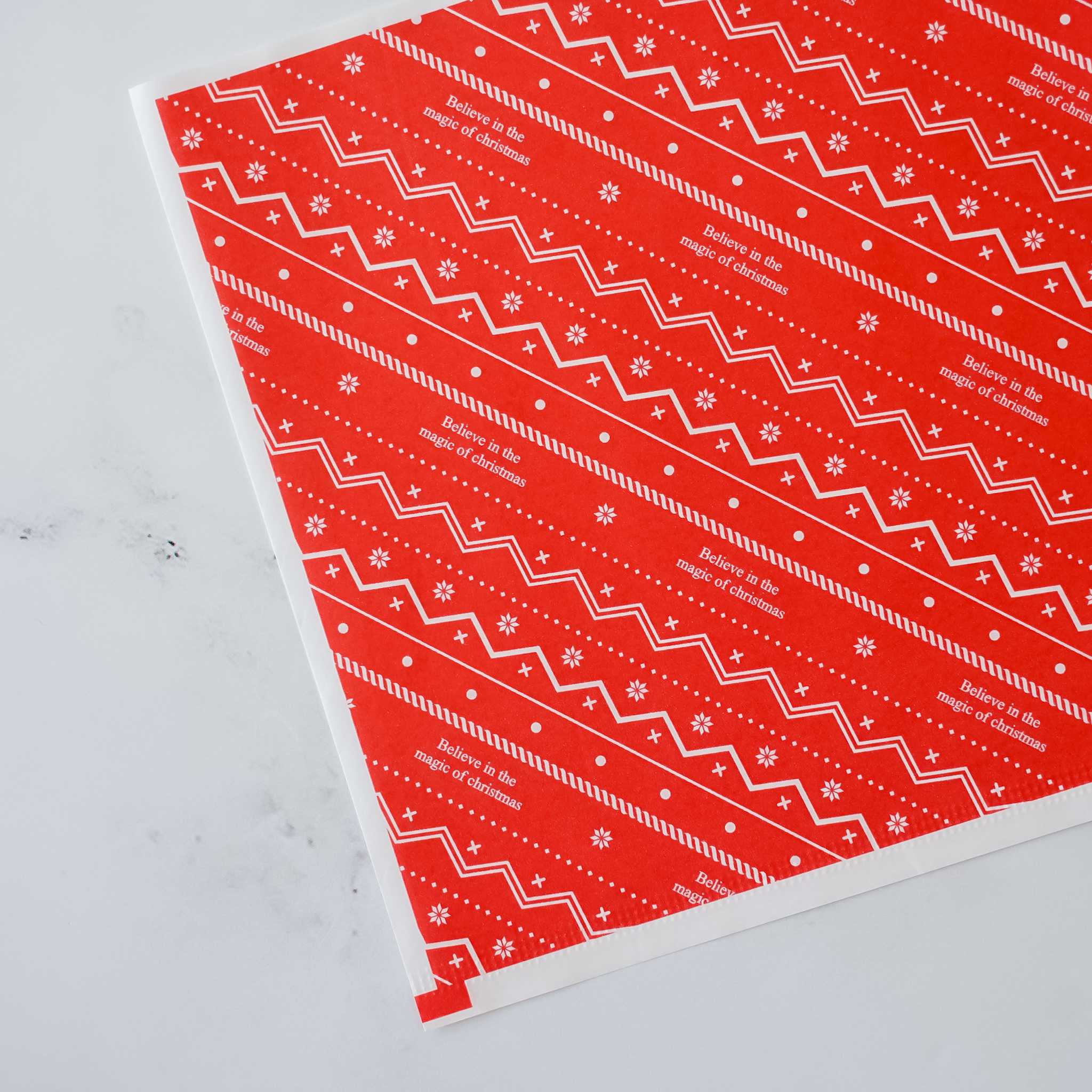 paper cookie bags in Christmas red
