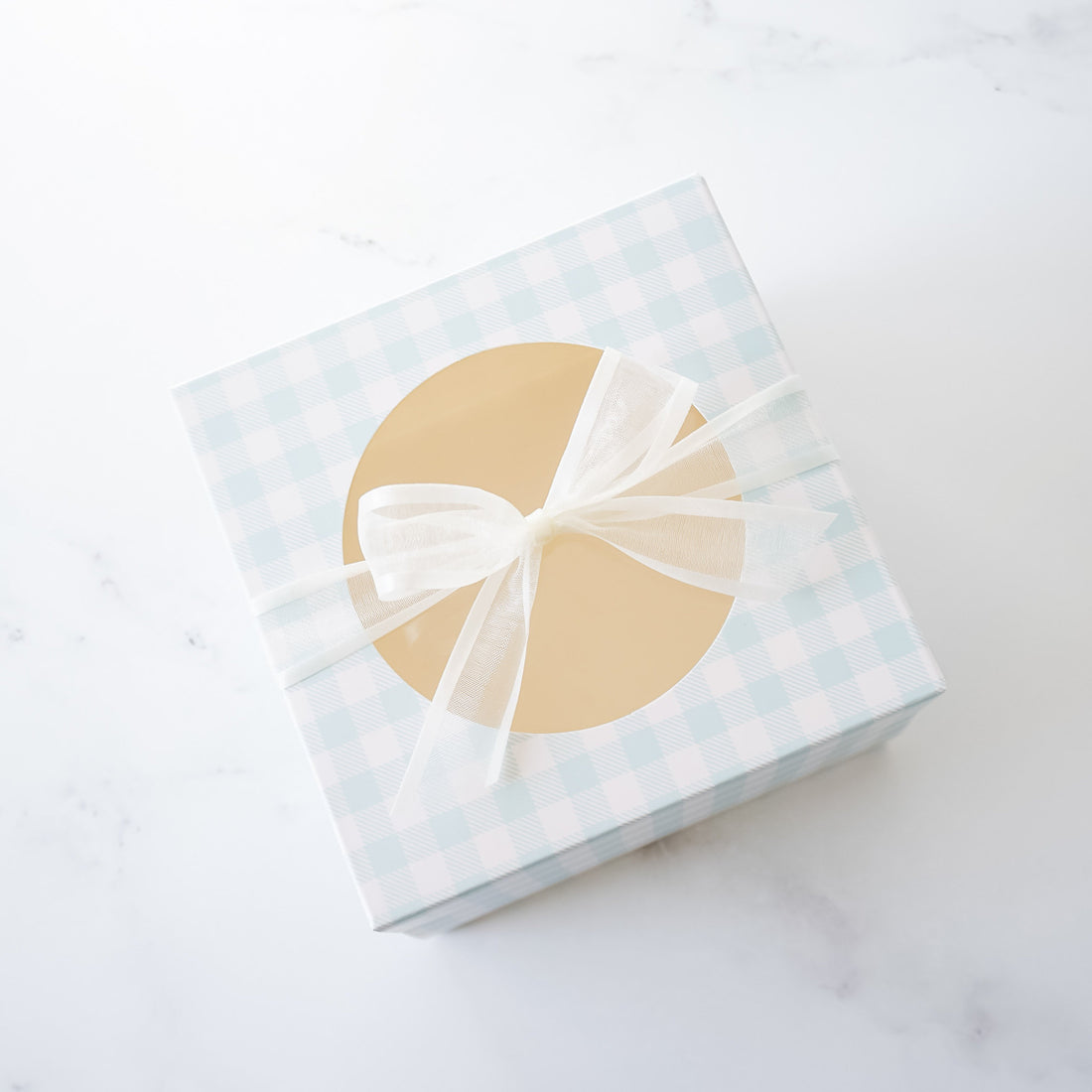 cookie box with window in powder blue