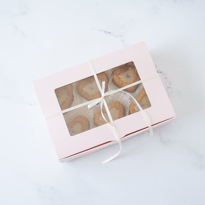cookie box with window in blush pink