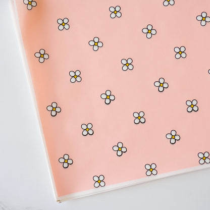 pink daisy printed deli paper