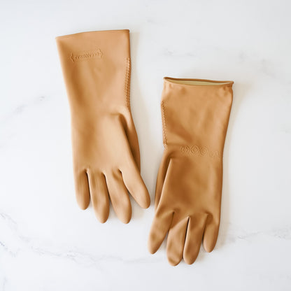 dishwashing gloves in beige