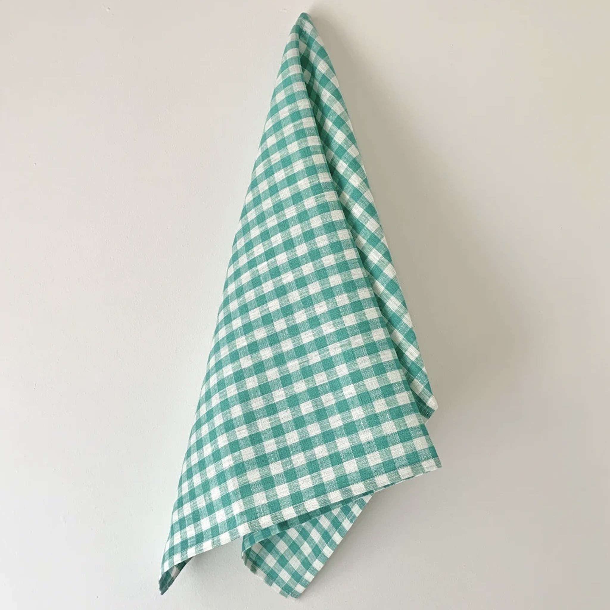 green linen dishcloth