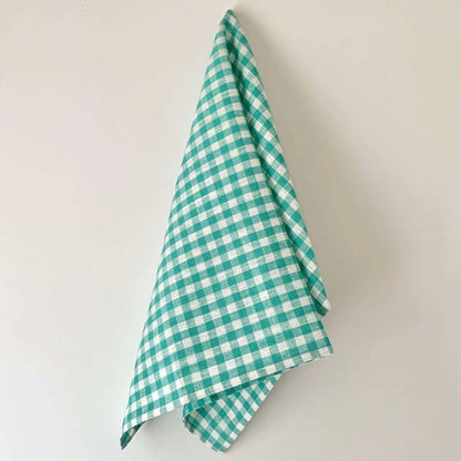 green linen dishcloth