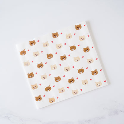 heart and bear printed deli paper