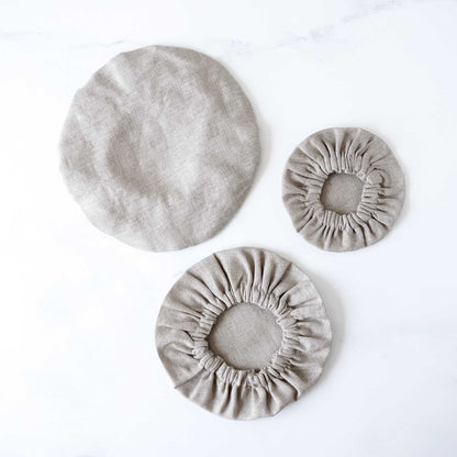 linen bowl covers, natural linen dish covers