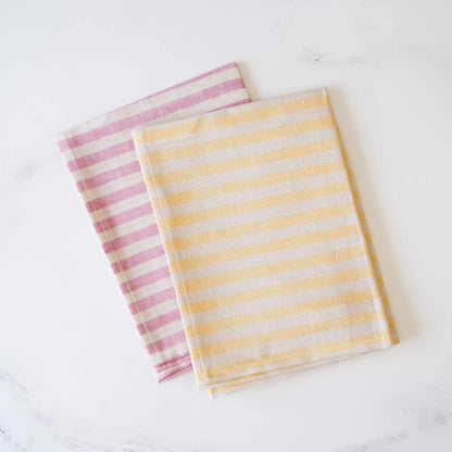 linen striped dish towels