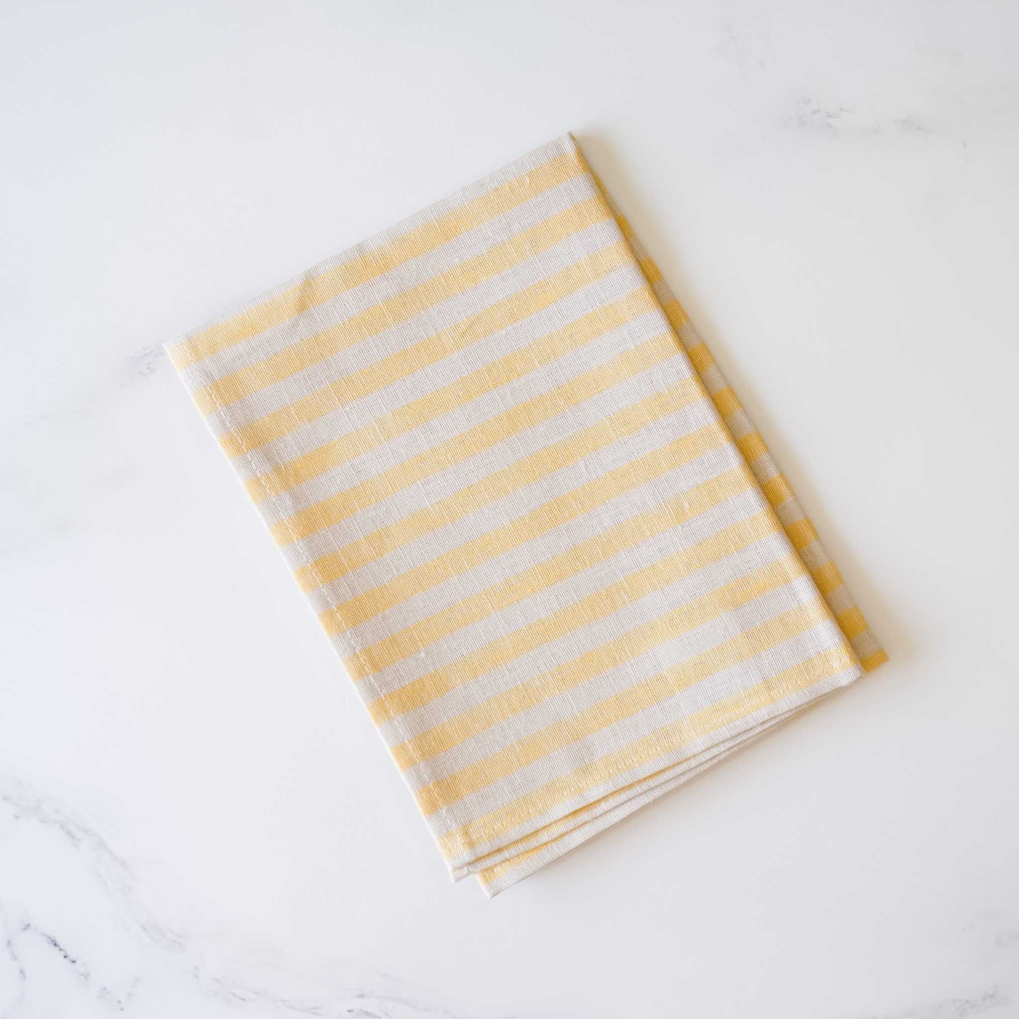 linen kitchen towel in yellow