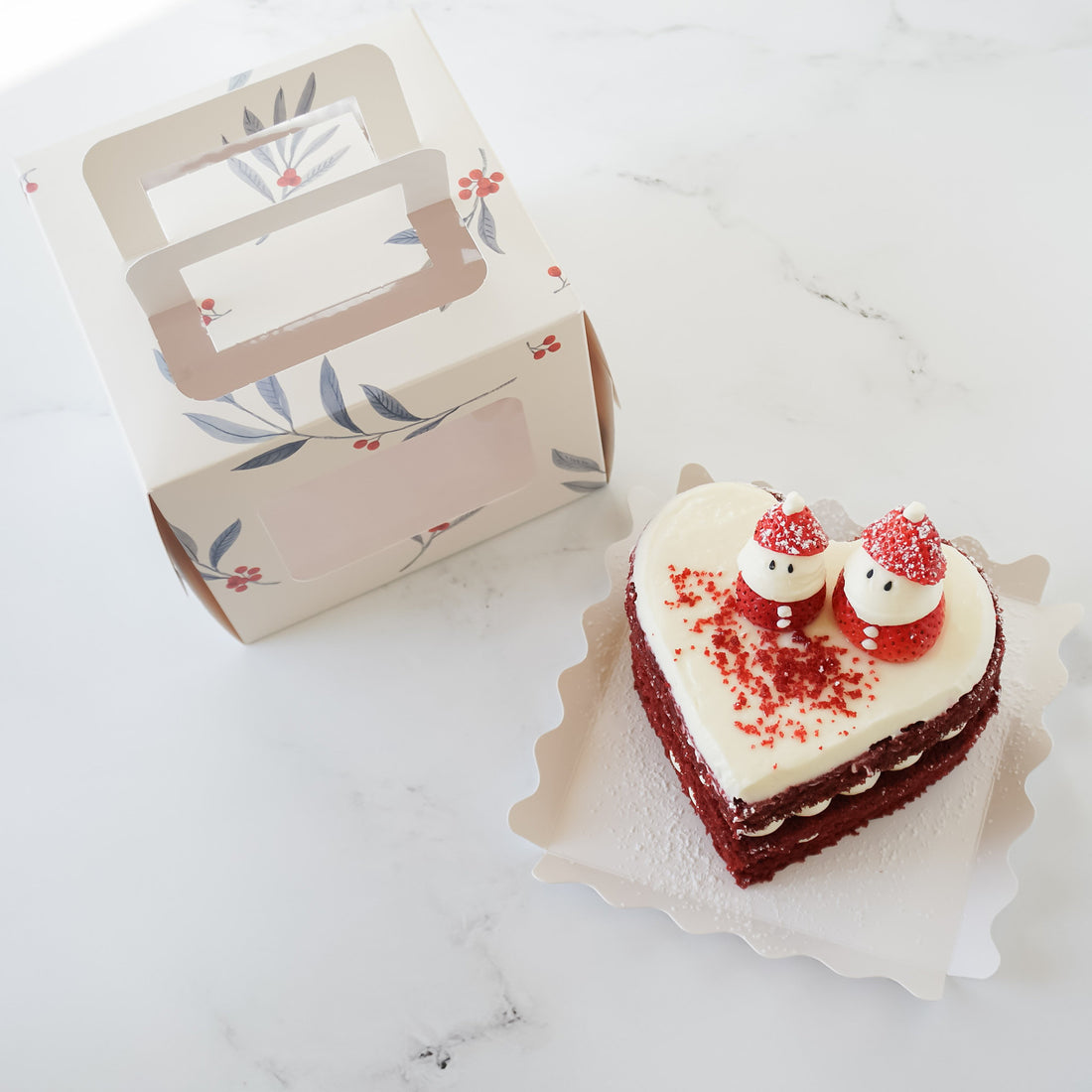 mini Christmas cake box with window