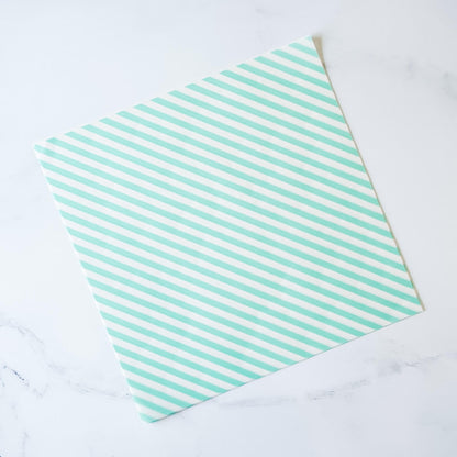 mint stripe printed parchment paper