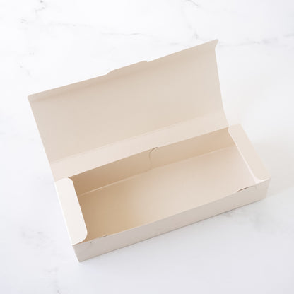 Beige bakery box on a white background