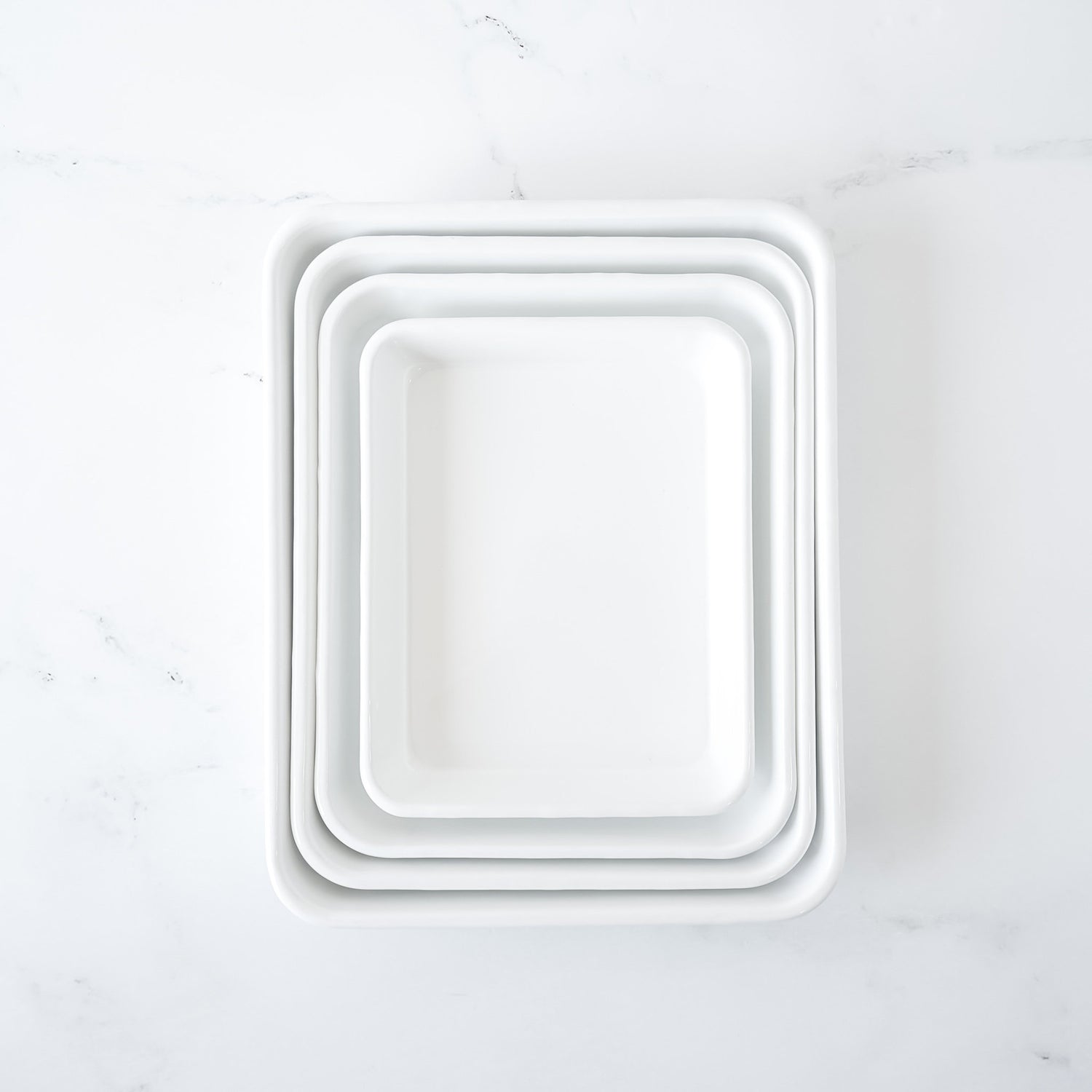 noda horo white enamel tray series