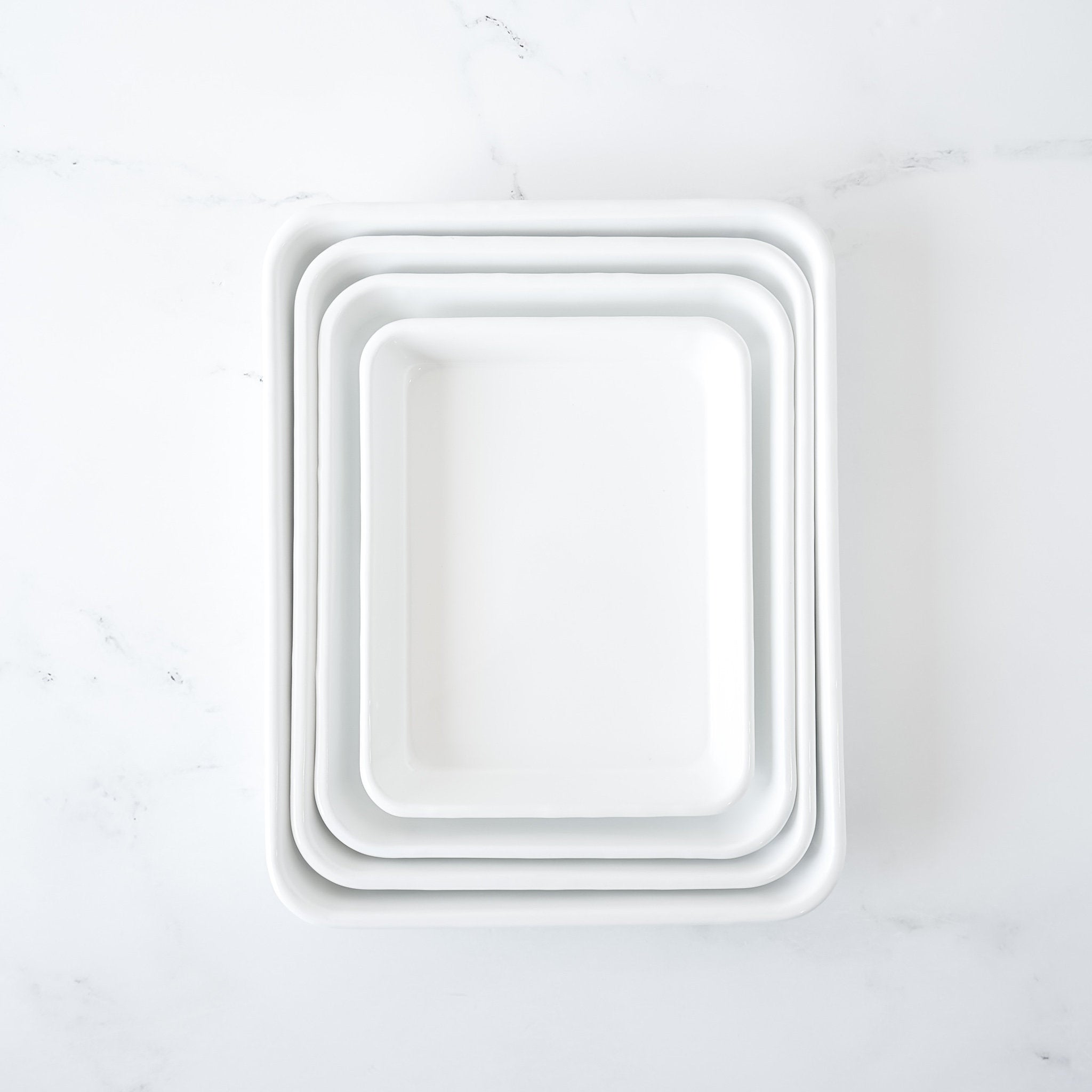 noda horo white enamel tray series