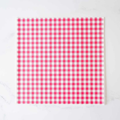 hot pink check printed food wrapping paper