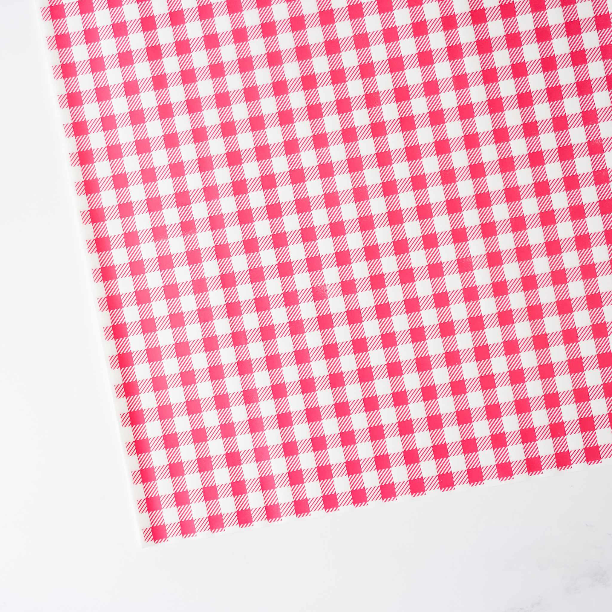 pink gingham check deli paper