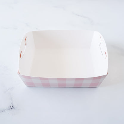 powder pink paper food tray