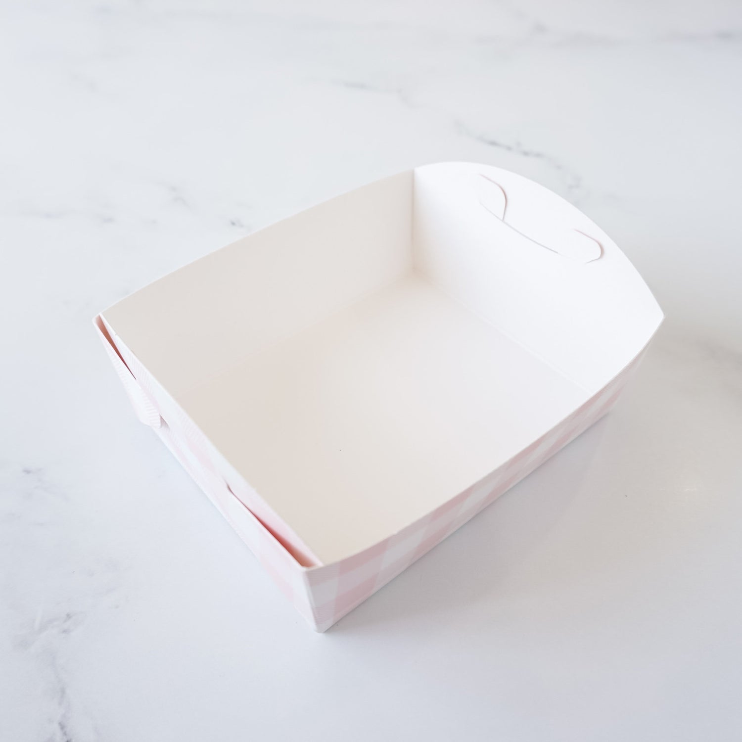 pink gingham food tray